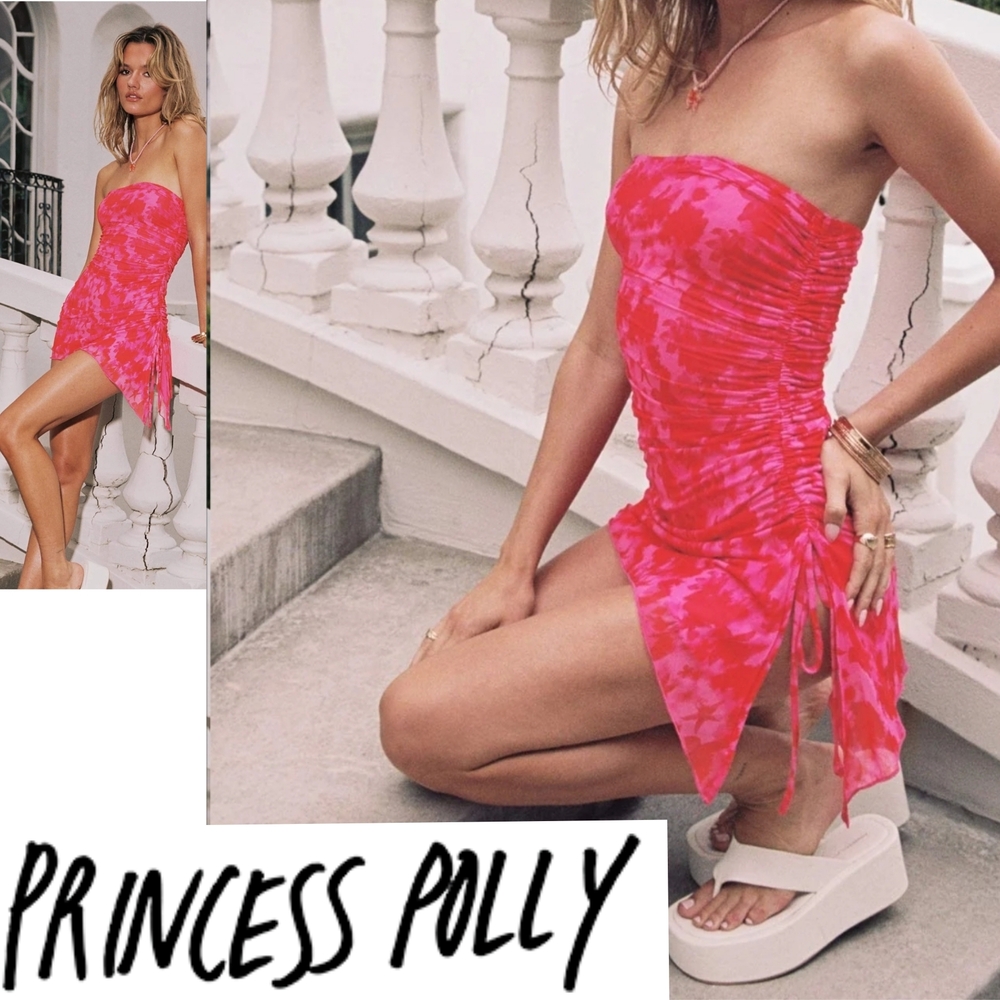 Princess Polly Vibrant Pink Strapless Donelli Mini Dress